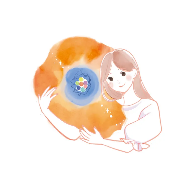 感情を感じる女性のイラスト