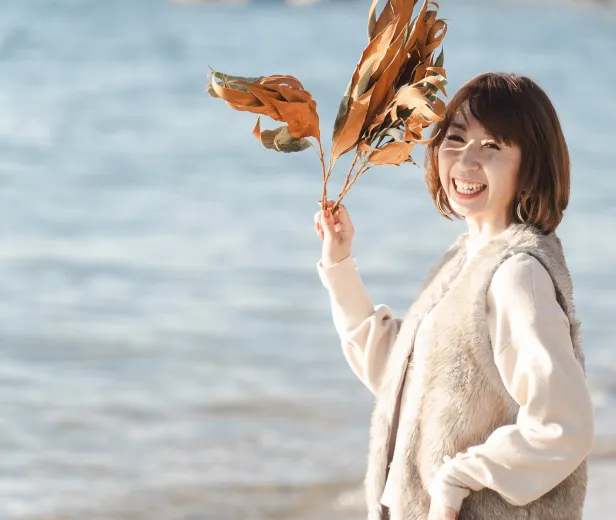 自然の中の女性